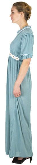Sakkas Isabis Womens Casual Long Lace Modest Dress with Short Sleeves Stretchy