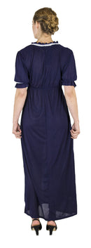 Sakkas Isabis Womens Casual Long Lace Modest Dress with Short Sleeves Stretchy