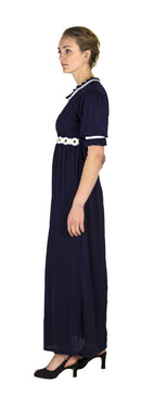 Sakkas Isabis Womens Casual Long Lace Modest Dress with Short Sleeves Stretchy