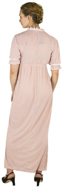 Sakkas Isabis Womens Casual Long Lace Modest Dress with Short Sleeves Stretchy