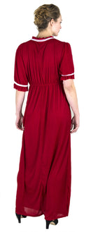 Sakkas Isabis Womens Casual Long Lace Modest Dress with Short Sleeves Stretchy