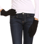 Sakkas Lidy Leather Embroidered Comfortable Warm Snow Touch Screen Finger Gloves