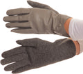 Sakkas Pamb Faux Leather Heather Knit Button Front Warm Winter Touch Screen Gloves#color_Grey