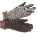 Sakkas Lilith Heather Knit Wrist Length Touch Screen Wrist Snap Winter Gloves#color_Charcoal