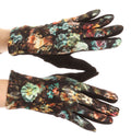 Sakkas Emie Quilted and Lace Super Soft Warm Driving Gloves Touch Screen Capable#color_17107-Turquoise/Multi