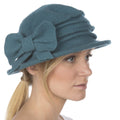 Sakkas Loren Bow Wool Hat#color_Teal