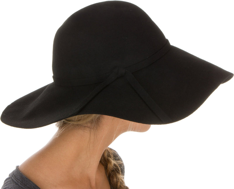 Sakkas Womens 100% Wool Wide Brim Foldable Floppy Hat