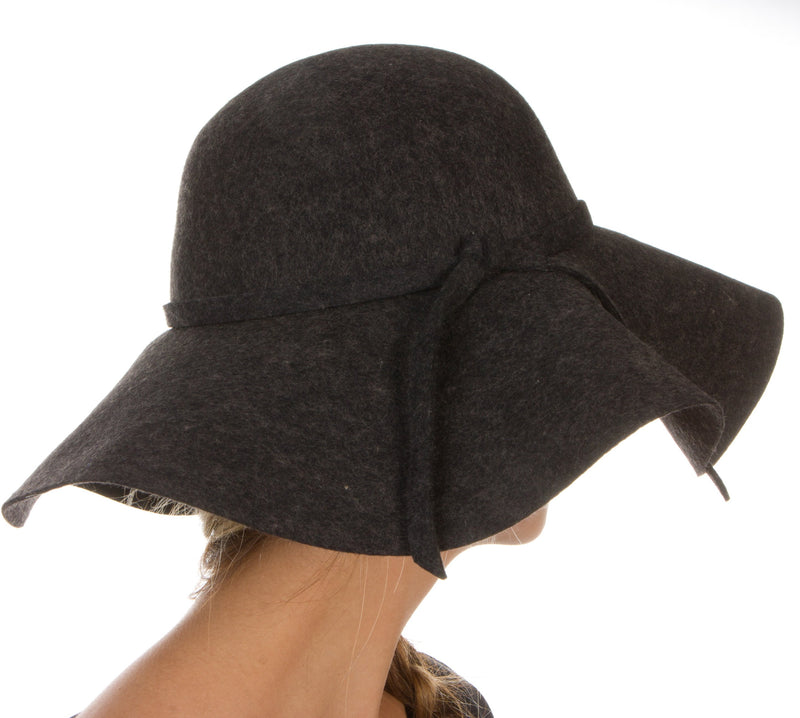 Sakkas Womens 100% Wool Wide Brim Foldable Floppy Hat