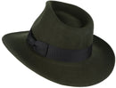Sakkas Flynn Grosgrain Bow Wide Brim Wool Fedora