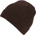 Sakkas Cable Knitted Solid Color Fashion Winter Beanie / Cap / Hat#color_Chocolate