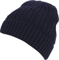 Sakkas Cable Knitted Solid Color Fashion Winter Beanie / Cap / Hat#color_Navy