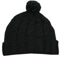 Sakkas Pom Pom Cable Knit Cuffed Winter Beanie/ Hat/ Cap ( 8 Colors )#color_Black