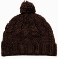 Sakkas Pom Pom Cable Knit Cuffed Winter Beanie/ Hat/ Cap ( 8 Colors )#color_Chocolate