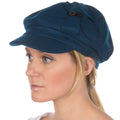 Sakkas Sasha Wool Newsboy Cabbie Hat with Button Flower#color_Blue
