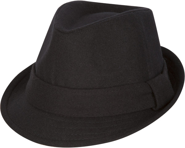 Sakkas Original Unisex Structured Wool Fedora Hat#color_Black