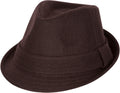 Sakkas Original Unisex Structured Wool Fedora Hat#color_Brown