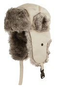 Sakkas Unisex Weatherproof Nylon Faux Fur Lined Winter Earflap Bomber Trooper Aviator Hat#color_Tan