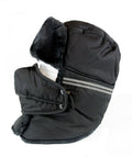 Sakkas Dab Unisex Faux Fur Chin Strap Removable Face Mask Winter Cold Trooper Hat#color_3-Black