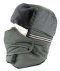 Sakkas Dab Unisex Faux Fur Chin Strap Removable Face Mask Winter Cold Trooper Hat#color_3-Grey