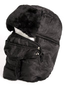 Sakkas Alex Unisex Ushanka Faux Fur Windproof Trapper Aviator Hat Removable Mask