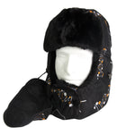Sakkas Alex Unisex Ushanka Faux Fur Windproof Trapper Aviator Hat Removable Mask