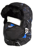 Sakkas Alex Unisex Ushanka Faux Fur Windproof Trapper Aviator Hat Removable Mask