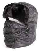 Sakkas Alex Unisex Ushanka Faux Fur Windproof Trapper Aviator Hat Removable Mask