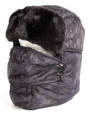 Sakkas Alex Unisex Ushanka Faux Fur Windproof Trapper Aviator Hat Removable Mask
