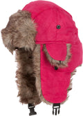 Sakkas Morgan Unisex Faux Fur Trooper Hat#color_Coral