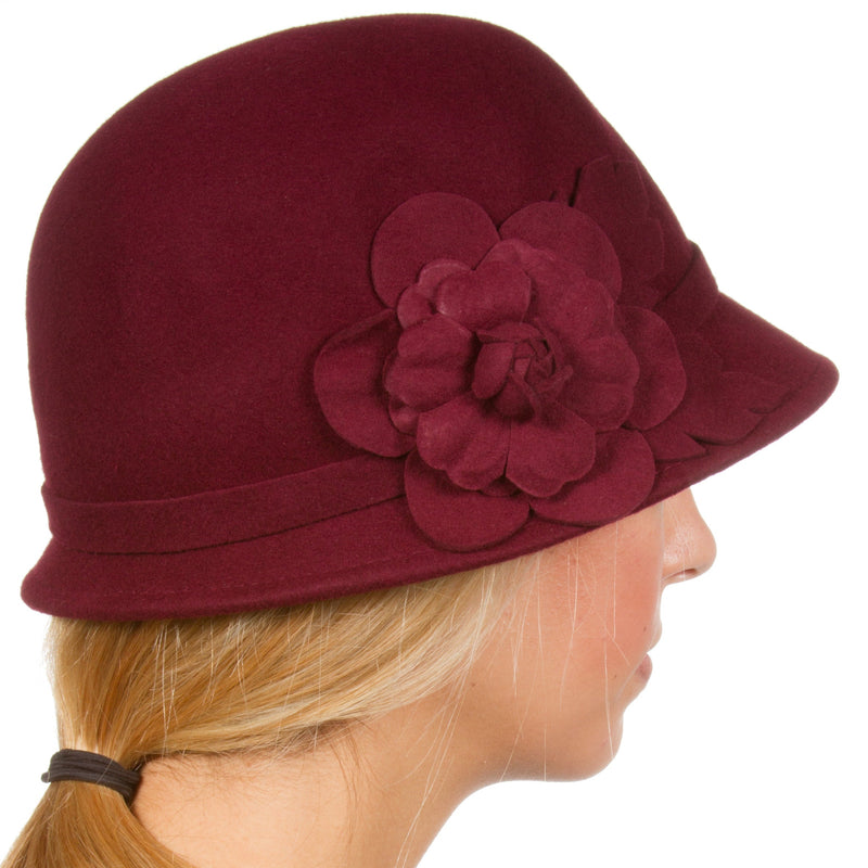 Sakkas Clara Vintage Style Wool Cloche Bucket Bell Hat