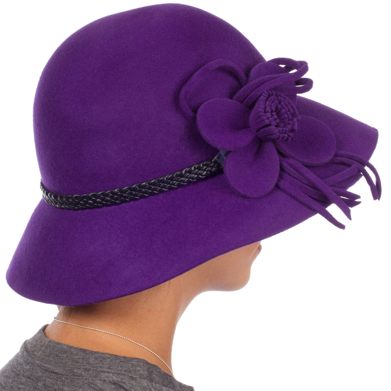 Sakkas Gloria Vintage Style Wool Cloche Hat