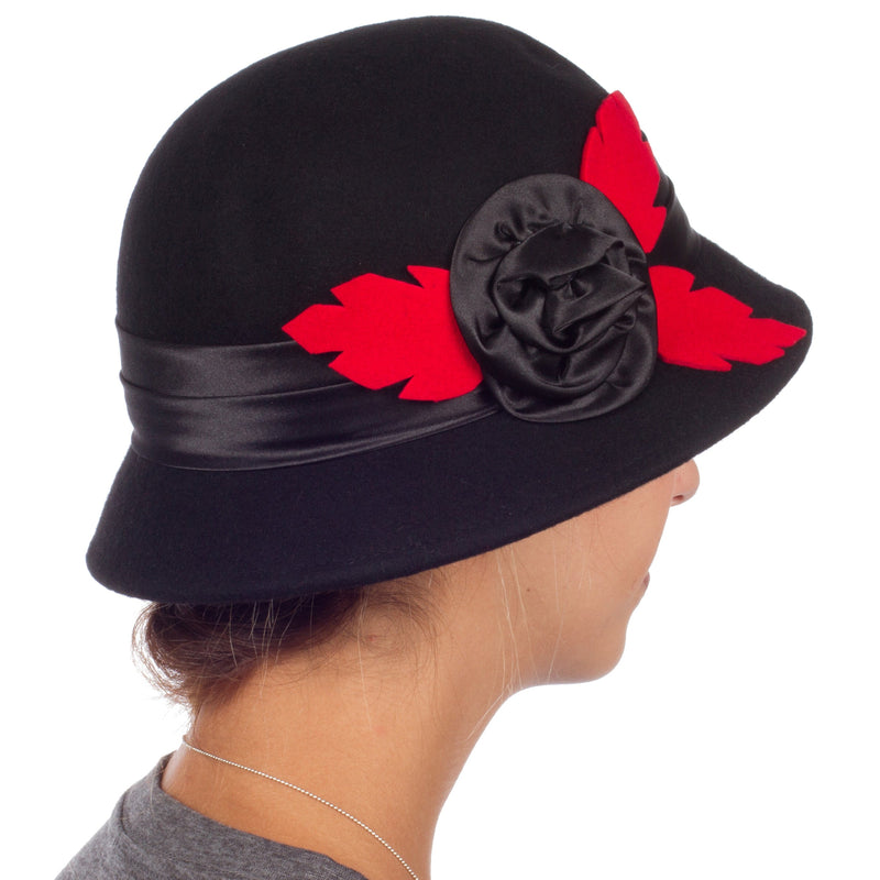 Sakkas Farrah Vintage Style Wool Cloche Hat