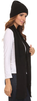 Sakkas Aldis Unisex Ribbed Knit Beanie Hat And Scarf Set