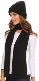 Sakkas Aldis Unisex Ribbed Knit Beanie Hat And Scarf Set