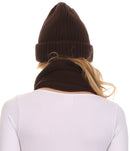 Sakkas Aldis Unisex Ribbed Knit Beanie Hat And Scarf Set
