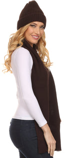 Sakkas Aldis Unisex Ribbed Knit Beanie Hat And Scarf Set