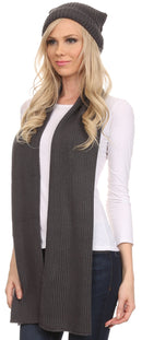 Sakkas Aldis Unisex Ribbed Knit Beanie Hat And Scarf Set