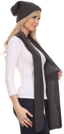 Sakkas Aldis Unisex Ribbed Knit Beanie Hat And Scarf Set