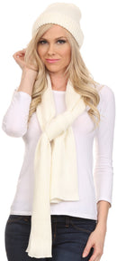 Sakkas Aldis Unisex Ribbed Knit Beanie Hat And Scarf Set