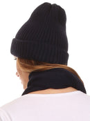 Sakkas Aldis Unisex Ribbed Knit Beanie Hat And Scarf Set