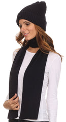 Sakkas Aldis Unisex Ribbed Knit Beanie Hat And Scarf Set
