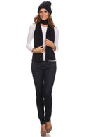Sakkas Aldis Unisex Ribbed Knit Beanie Hat And Scarf Set