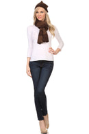 Sakkas Robin Unisex Ribbed Knit Heather Beanie Hat And Scarf Set