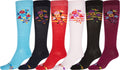 Sakkas Ladies Cute Colorful Design or Solid Knee High Socks Assorted 6-Pack#color_FlowerBunch