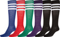 Sakkas Ladies Cute Colorful Design or Solid Knee High Socks Assorted 6-Pack#color_Refree