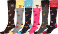 Sakkas Ladies Cute Colorful Design or Solid Knee High Socks Assorted 6-Pack#color_SmallFlowers