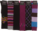 Sakkas Liea Ladies Colorful Unique Pattern / Solid Knee High Socks Assorted 6-Pack