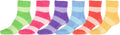 Sakkas Super Soft Anti-Slip Fuzzy Ankle Socks Value Assorted 6-Pack#color_BrightStripe6AsstColors