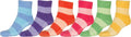 Sakkas Super Soft Anti-Slip Fuzzy Ankle Socks Value Assorted 6-Pack#color_BrightStripe