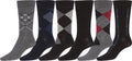 Sakkas Mens Cotton Blend Pattern And Ribbed Dress Socks Value 6-Pack#color_154-6pack